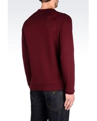 Emporio Armani | Red Crew Neck Sweatshirt Logo Print for Men | Lyst