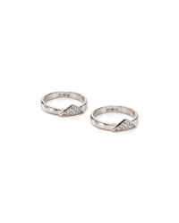 Rebecca Minkoff | Silver Pavé Triangle Rings, Set Of 2 | Lyst