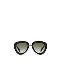 Prada | Black Catwalk Aviator Sunglasses | Lyst