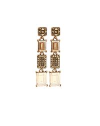 Oscar de la Renta Metallic Shadow Drop Earrings