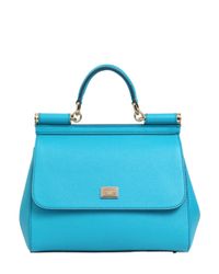 Dolce & Gabbana | Blue Medium Sicily Dauphine Leather Bag | Lyst