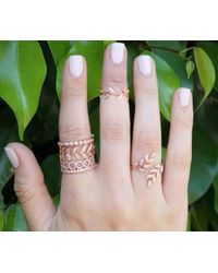 Anne Sisteron - Pink 14kt Rose Gold Diamond Mini Lattice Ring - Lyst