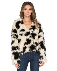 Tibi White Cozy Jacket - Ivory/black Multi