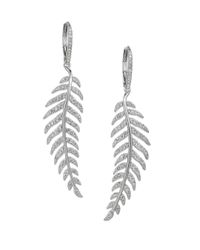 Adriana Orsini | Metallic Plume Pavé Crystal Drop Earrings/silvertone | Lyst