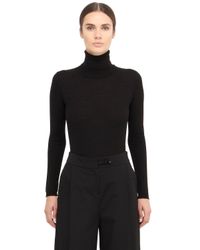 Space Style Concept | Black Extra Fine Merino Wool Knit Bodysuit | Lyst