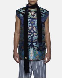 Xander Zhou Multicolor Chinese Pattern Silk Vest for men