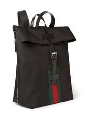 gucci backpack canvas leathertrimmed