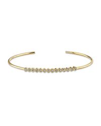 Anne Sisteron | Pink 14kt Yellow Gold Bezel Set Diamond Cuff | Lyst