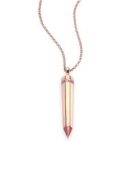 Marlo Laz | Crystal Obelisk Pink Sapphire Pendant Necklace | Lyst