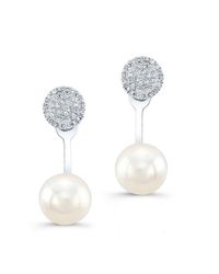 Anne Sisteron - Metallic 14kt White Gold Diamond Pearl Erica Floating Earrings - Lyst