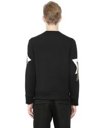 Neil Barrett | Black Neoprene Sweatshirt With Inserts | Lyst
