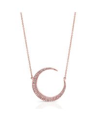 Anne Sisteron - Pink 14kt Rose Gold Diamond Lunar Necklace - Lyst