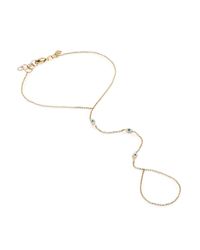 Sydney Evan | Metallic Enamel & 14K Yellow Gold Mini Evil Eye Hand Chain Bracelet | Lyst