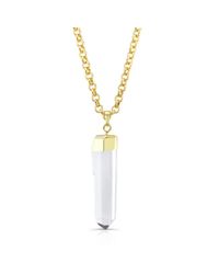 Anne Sisteron - White 18kt Yellow Gold Crystal Pendant Necklace - Lyst