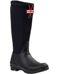 HUNTER | Original Tour Rain Boot Black Fabric | Lyst