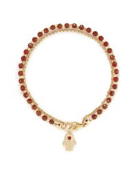Astley Clarke | Biography Red Agate & White Sapphire Hamsa Beaded Friendship Bracelet | Lyst