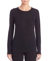 Saks Fifth Avenue | Black Cotton-cashmere Long-sleeve Tee | Lyst