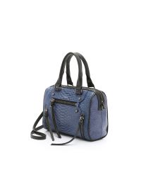 Botkier Python Embossed Logan Satchel - Blue