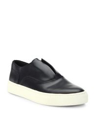VINCE | Black Nelson Leather Slip-on Skate Shoes | Lyst