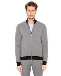 Bikkembergs | Black Zip-up Stretch Cotton Sweatshirt | Lyst