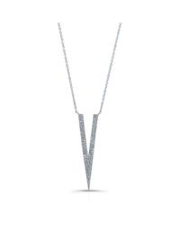 Anne Sisteron - 14kt White Gold Diamond Double Narrow V Necklace - Lyst