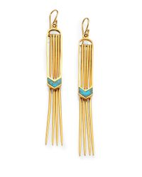 A Peace Treaty | Metallic Vala Turquoise Double Fringe Earrings | Lyst