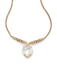 Alexis Bittar | Metallic Miss Havisham Mosaic Mother-of-pearl & Crystal Geometric Pendant Necklace | Lyst
