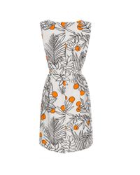 Paul Smith | White Floral-Print Cotton and Linen-Blend Dress | Lyst