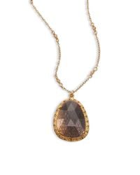 Chan Luu | Metallic Black Rutilated Quartz, Champagne Diamond & Crystal Pendant Necklace | Lyst