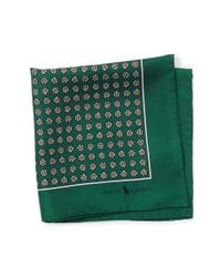 Polo Ralph Lauren Silk Foulard Pocket Square in Green for Men | Lyst