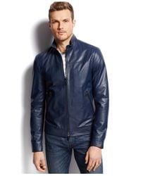 mk mens leather jacket