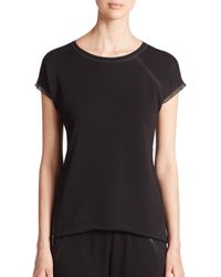 Elie Tahari | Black Brushed Terry Celeste Tee | Lyst