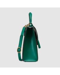 Lyst - Gucci Padlock Signature Top Handle Leather Bag in Green