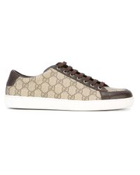 Gucci Sneaker Stringata In Tessuto Gg Supreme in Brown | Lyst