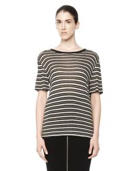 Alexander Wang | Multicolor Stripe Linen Short Sleeve Tee | Lyst