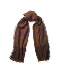 Ralph Lauren | Brown Mohair Plaid Scarf | Lyst