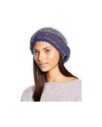 Aqua | Blue Multicolor Slouchy Beanie | Lyst