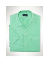 Polo Ralph Lauren | Green Linen-silk Short-sleeved Shirt for Men | Lyst