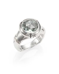 John Hardy | Green Bamboo Sterling Silver Small Round Ring | Lyst