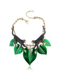 Roberto Cavalli | Green Animal Kingdom Golden And Enamel Choker W/Crystals | Lyst