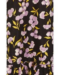 Marni Black Sistowbell Floral Ruffle Dress