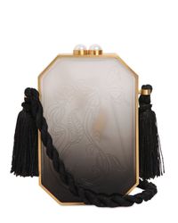 Thale Blanc Black Flutter Butterfly Perspex Clutch