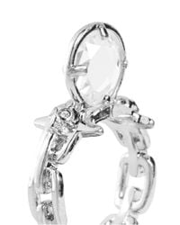 Alexander McQueen | Metallic Spinal Cord Crystal Ring | Lyst