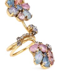 Erickson Beamon | Multicolor 'botanical Garden' Swarovski Crystal Double Link Ring | Lyst