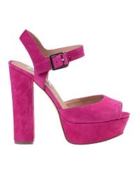 Steve Madden - Purple Jillyy Platform Sandal Fuchsia Suede - Lyst