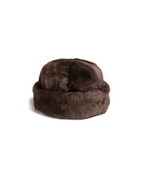 Surell | Brown Shearling Snowball Hat | Lyst