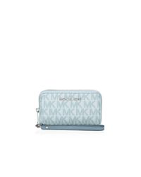 MICHAEL Michael Kors | Blue Jet Set Travel Multi-function Logo Wristlet | Lyst