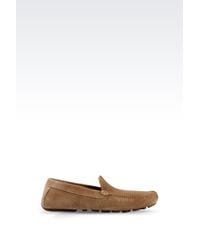 Armani Jeans | Natural Suede Driving Shoes for Men | Lyst