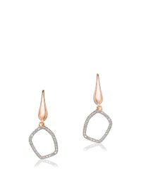 Monica Vinader | Metallic Mini Riva Diamond Hoop Earrings | Lyst