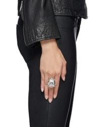 Alexander McQueen | Metallic Crystal Forest Skull Ring | Lyst